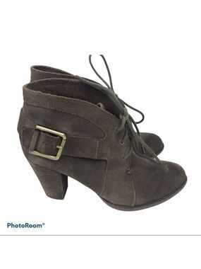 Luxury Rebel Fleur Brow Suede Lace Heeled Booties